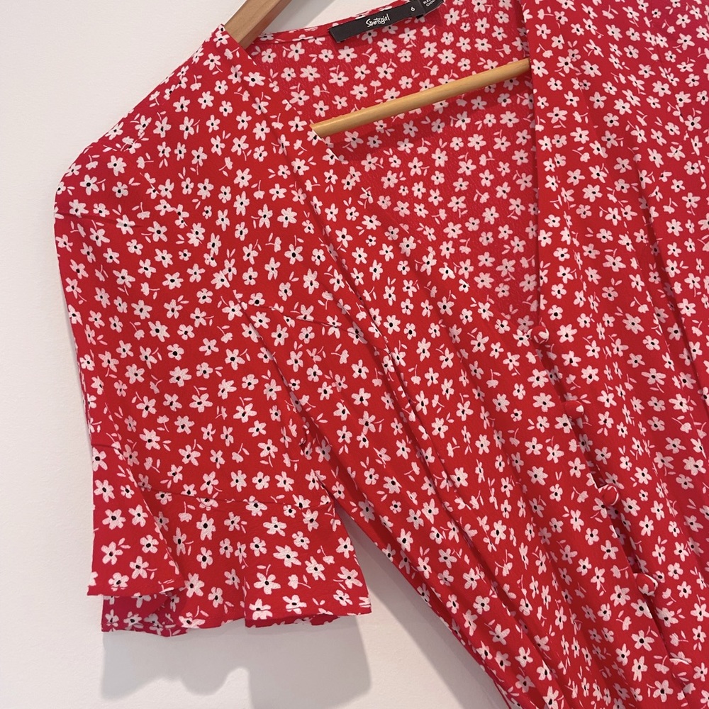 Red Floral Sportsgirl Dress ❤️ - Picture 12 of 14